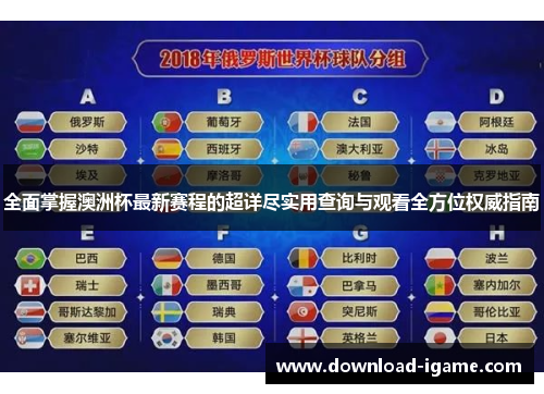 全面掌握澳洲杯最新赛程的超详尽实用查询与观看全方位权威指南